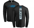 Carolina Panthers #26 Donte Jackson Black Backer Long Sleeve T-Shirt