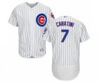 Chicago Cubs Victor Caratini White Home Flex Base Authentic Collection Baseball Player Jersey