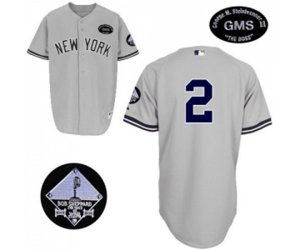 New York Yankees #2 Derek Jeter Authentic Grey GMS The Boss Baseball Jersey
