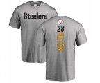 Pittsburgh Steelers #28 Mike Hilton Ash Backer T-Shirt