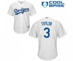 Los Angeles Dodgers #3 Chris Taylor Replica White Home Cool Base MLB Jersey