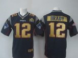 New England Patriots #12 Tom Brady blue Jerseys(Limited Super Bowl 50th)