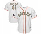 Houston Astros #41 Brad Peacock Replica White 2018 Gold Program Cool Base Baseball Jersey