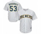 Milwaukee Brewers #53 Brandon Woodruff Replica White Home Cool Base Baseball Jersey
