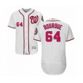 Washington Nationals #64 James Bourque White Home Flex Base Authentic Collection Baseball Player Jersey