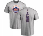 New York Mets #4 Jed Lowrie Ash Backer T-Shirt