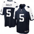 Dallas Cowboys #5 Dan Bailey Game Navy Blue Throwback Alternate NFL Jersey