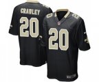 New Orleans Saints #20 Ken Crawley Game Black Team Color Football Jersey
