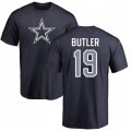Dallas Cowboys #19 Brice Butler Navy Blue Name & Number Logo T-Shirt