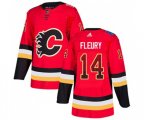 Calgary Flames #14 Theoren Fleury Authentic Red Drift Fashion Hockey Jersey