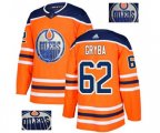Edmonton Oilers #62 Eric Gryba Authentic Orange Fashion Gold NHL Jersey