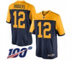 Green Bay Packers #12 Aaron Rodgers Limited Navy Blue Alternate 100th Season Football Jersey