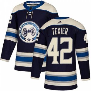 Columbus Blue Jackets #42 Alexandre Texier Authentic Navy Blue Alternate NHL Jersey