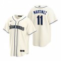 Nike Seattle Mariners #11 Edgar Martinez Cream Alternate Stitched Baseball Jersey