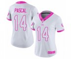 Women Indianapolis Colts #14 Zach Pascal Limited White Pink Rush Fashion Football Jersey