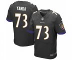Baltimore Ravens #73 Marshal Yanda Elite Black Alternate Football Jersey