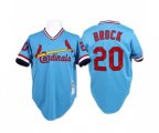 St. Louis Cardinals #20 Lou Brock Authentic Blue Throwback Baseball Jersey