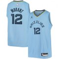 Memphis Grizzlies #12 Ja Morant Jordan Brand Light Blue 2020-21 Swingman Player Jersey