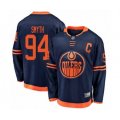 Edmonton Oilers #94 Ryan Smyth Authentic Navy Blue Alternate Fanatics Branded Breakaway Hockey Jersey