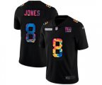 New York Giants #8 Daniel Jones Multi-Color Black 2020 NFL Crucial Catch Vapor Untouchable Limited Jersey