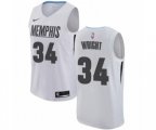 Memphis Grizzlies #34 Brandan Wright Authentic White NBA Jersey - City Edition