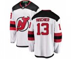 New Jersey Devils #13 Nico Hischier Fanatics Branded White Away Breakaway Hockey Jersey