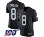 Oakland Raiders #8 Daniel Carlson Black Team Color Vapor Untouchable Limited Player 100th Season Football Jersey