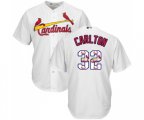 St. Louis Cardinals #32 Steve Carlton Authentic White Team Logo Fashion Cool Base Baseball Jersey