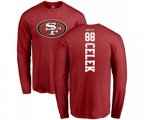 San Francisco 49ers #88 Garrett Celek Red Backer Long Sleeve T-Shirt