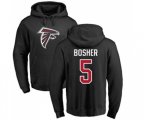 Atlanta Falcons #5 Matt Bosher Black Name & Number Logo Pullover Hoodie
