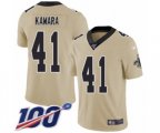 New Orleans Saints #41 Alvin Kamara Limited Gold Inverted Legend 100th Season Football Jersey