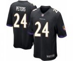 Baltimore Ravens #24 Marcus Peters Game Black Alternate Football Jersey