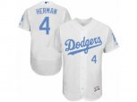 Los Angeles Dodgers #4 Babe Herman Authentic White Fashion Flex Base MLB Jersey
