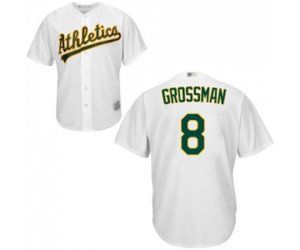 Oakland Athletics #8 Robbie Grossman Replica White Home Cool Base Baseball Jersey