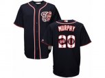 Washington Nationals #20 Daniel Murphy Authentic Navy Blue Team Logo Fashion Cool Base MLB Jersey
