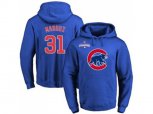 Chicago Cubs #31 Greg Maddux Blue 2016 World Series Champions Primary Logo Pullover Baseball Hoodie