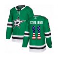 Dallas Stars #11 Andrew Cogliano Authentic Green USA Flag Fashion Hockey Jersey
