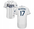 Tampa Bay Rays #17 Austin Meadows Home White Home Flex Base Authentic Collection Baseball Jersey