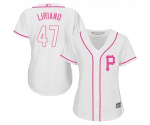 Women\'s Pittsburgh Pirates #47 Francisco Liriano Authentic White Fashion Cool Base Baseball Jersey