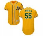 Oakland Athletics #55 Sean Manaea Gold Alternate Flex Base Authentic Collection Baseball Jersey
