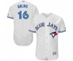 Toronto Blue Jays #16 Freddy Galvis White Home Flex Base Authentic Collection Baseball Jersey