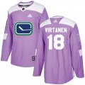 Vancouver Canucks #18 Jake Virtanen Authentic Purple Fights Cancer Practice NHL Jersey