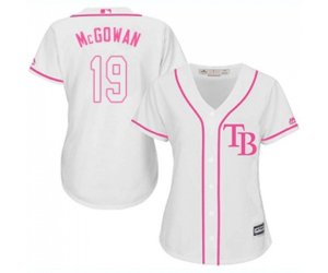 Women\'s Tampa Bay Rays #19 Dustin McGowan Authentic White Fashion Cool Base Baseball Jersey