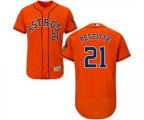 Houston Astros #21 Andy Pettitte Orange Alternate Flex Base Authentic Collection Baseball Jersey