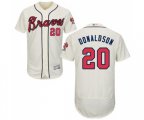 Atlanta Braves #20 Josh Donaldson Cream Alternate Flex Base Authentic Collection Baseball Jersey