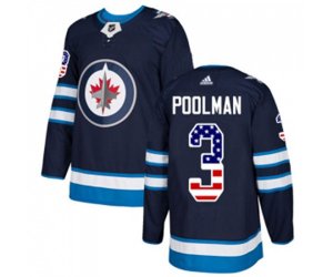 Winnipeg Jets #3 Tucker Poolman Authentic Navy Blue USA Flag Fashion NHL Jersey