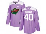Minnesota Wild #40 Devan Dubnyk Purple Authentic Fights Cancer Stitched NHL Jerse