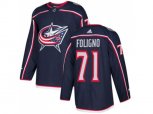 Columbus Blue Jackets #71 Nick Foligno Navy Blue Home Authentic Stitched NHL Jersey