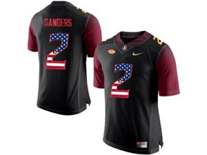 2016 US Flag Fashion-2016 Men\'s Florida State Seminoles Deion Sanders #2 College Football Limited Jersey - Black