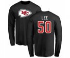 Kansas City Chiefs #50 Darron Lee Black Name & Number Logo Long Sleeve T-Shirt